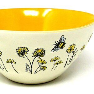 Bowl Honey Bee Yellow Flowers Eli Ana Midsize Handmade